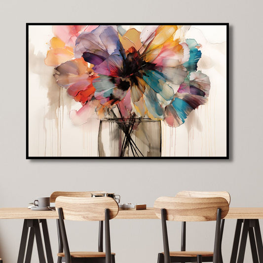 Vibrant Abstract Flower Bouquet Canvas Art for Home Decor