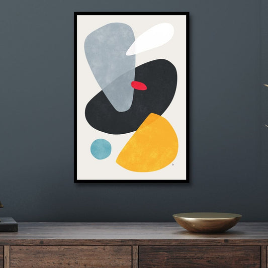 Vibrant Abstract Geometric Oil Painting for Modern Home Decor
