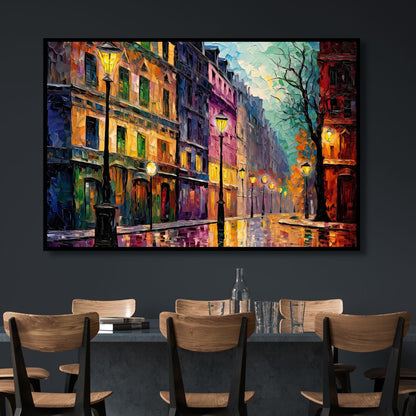 Vibrant Parisian Street Oil Painting - Abstract Wall Art for Home Decor