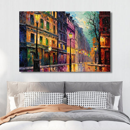 Vibrant Parisian Street Oil Painting - Abstract Wall Art for Home Decor