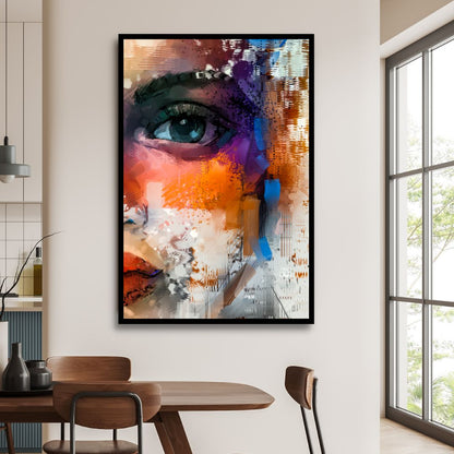 Vibrant Abstract Portrait Oil Painting for Modern Home Decor