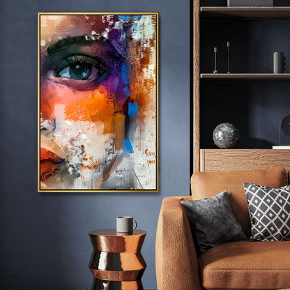 Vibrant Abstract Portrait Oil Painting for Modern Home Decor