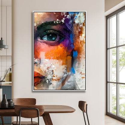 Vibrant Abstract Portrait Oil Painting for Modern Home Decor