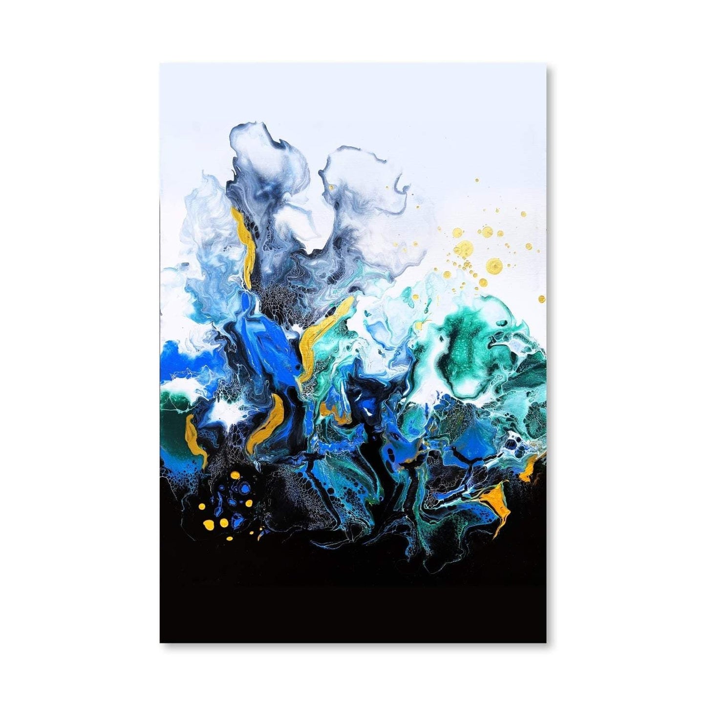 Vibrant Abstract Oil Painting of Colorful Smoke on Canvas