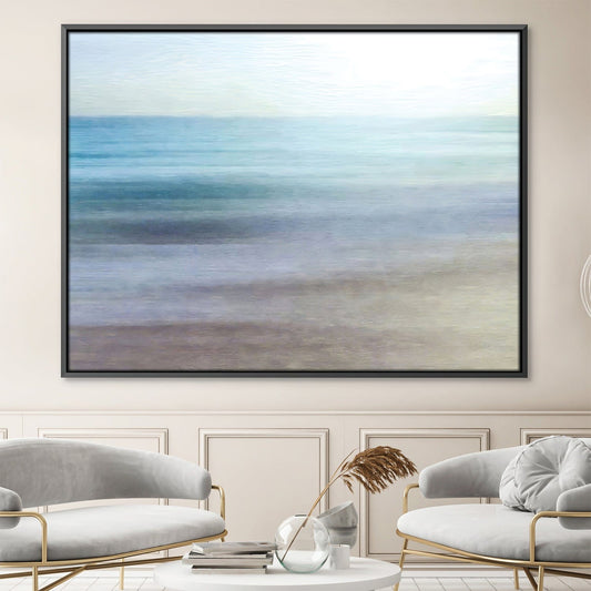 Tranquil Ocean Abstract Oil Painting for Nautical Home Decor