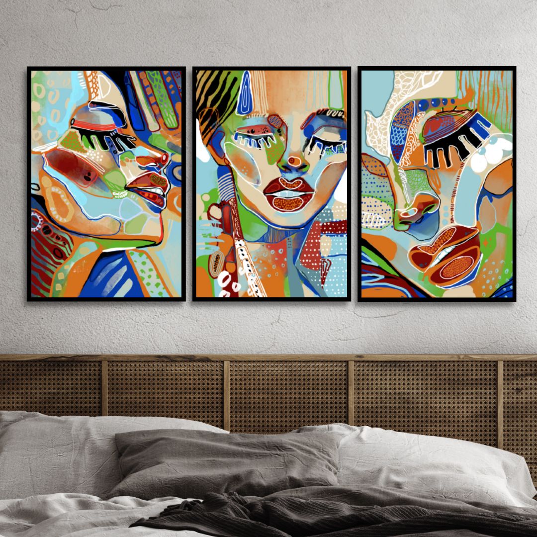 Vibrant Contemporary Abstract Portraits of Women in Bold Colors