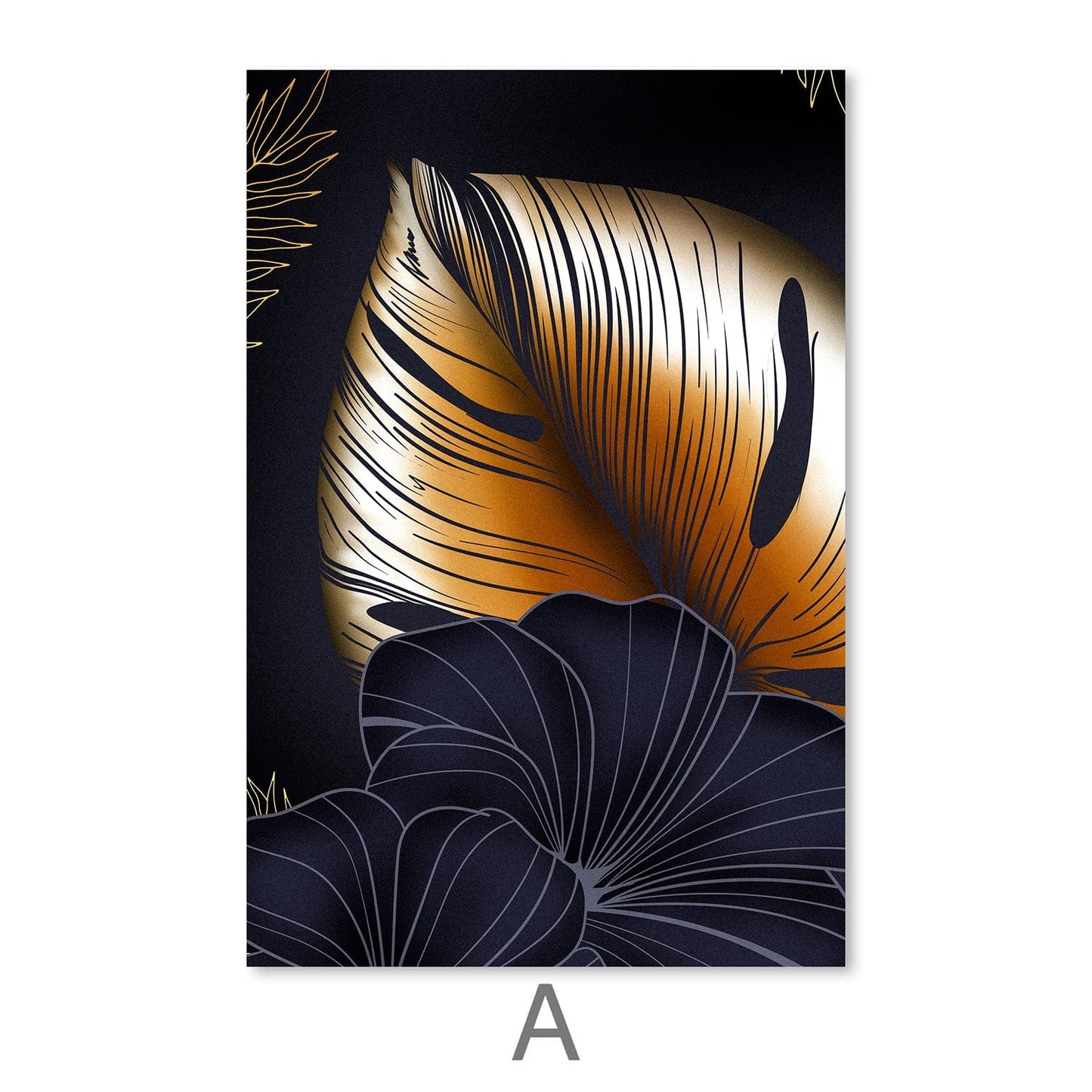 Elegant Floral Contrast Triptych Oil Painting for Modern Home Decor