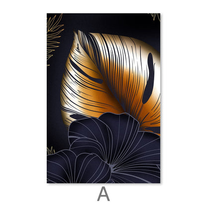 Elegant Floral Contrast Triptych Oil Painting for Modern Home Decor