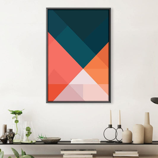 Bold Geometric Shapes Oil Painting for Modern Home Decor