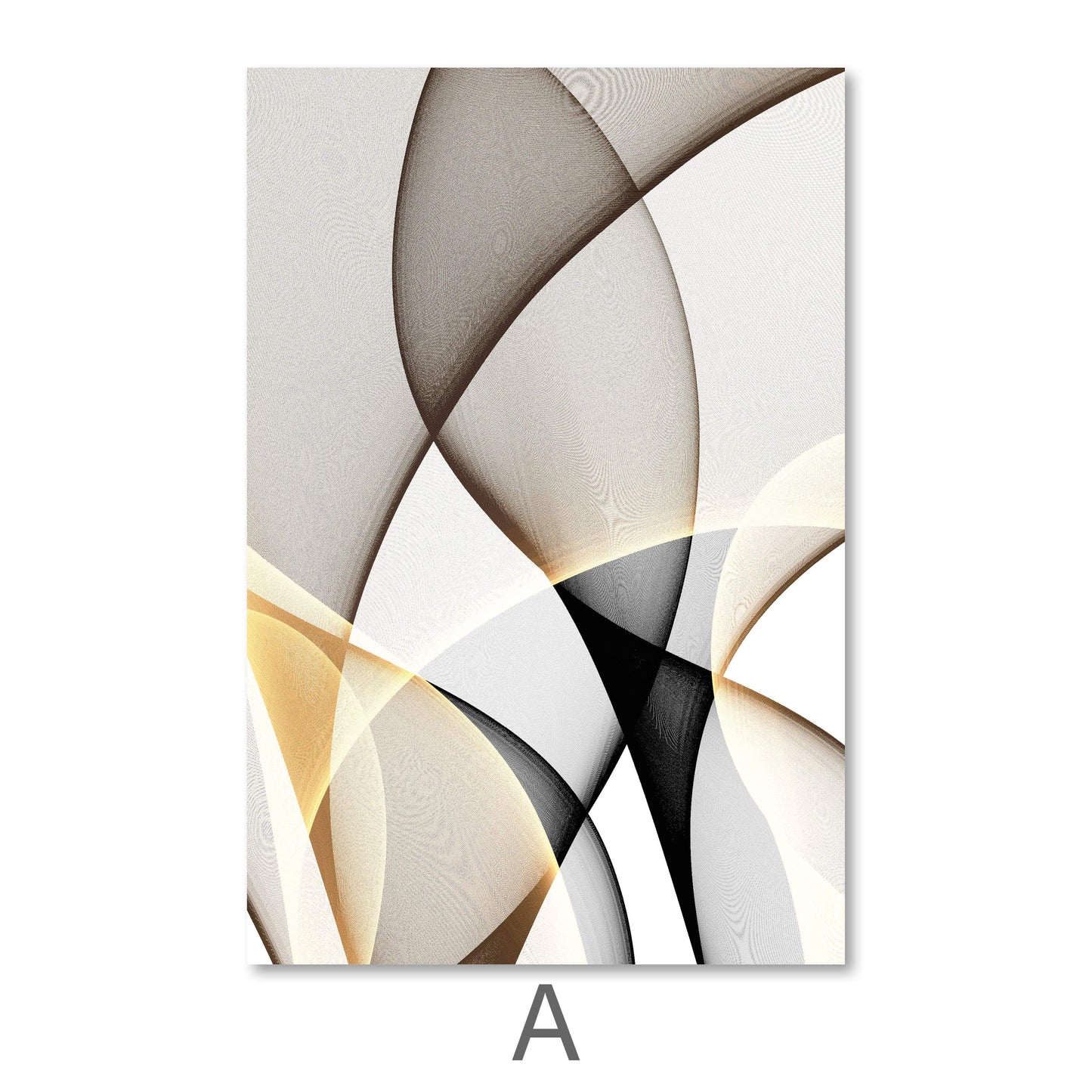 Elegant Black and Gold Abstract Waves Oil Painting for Modern Decor