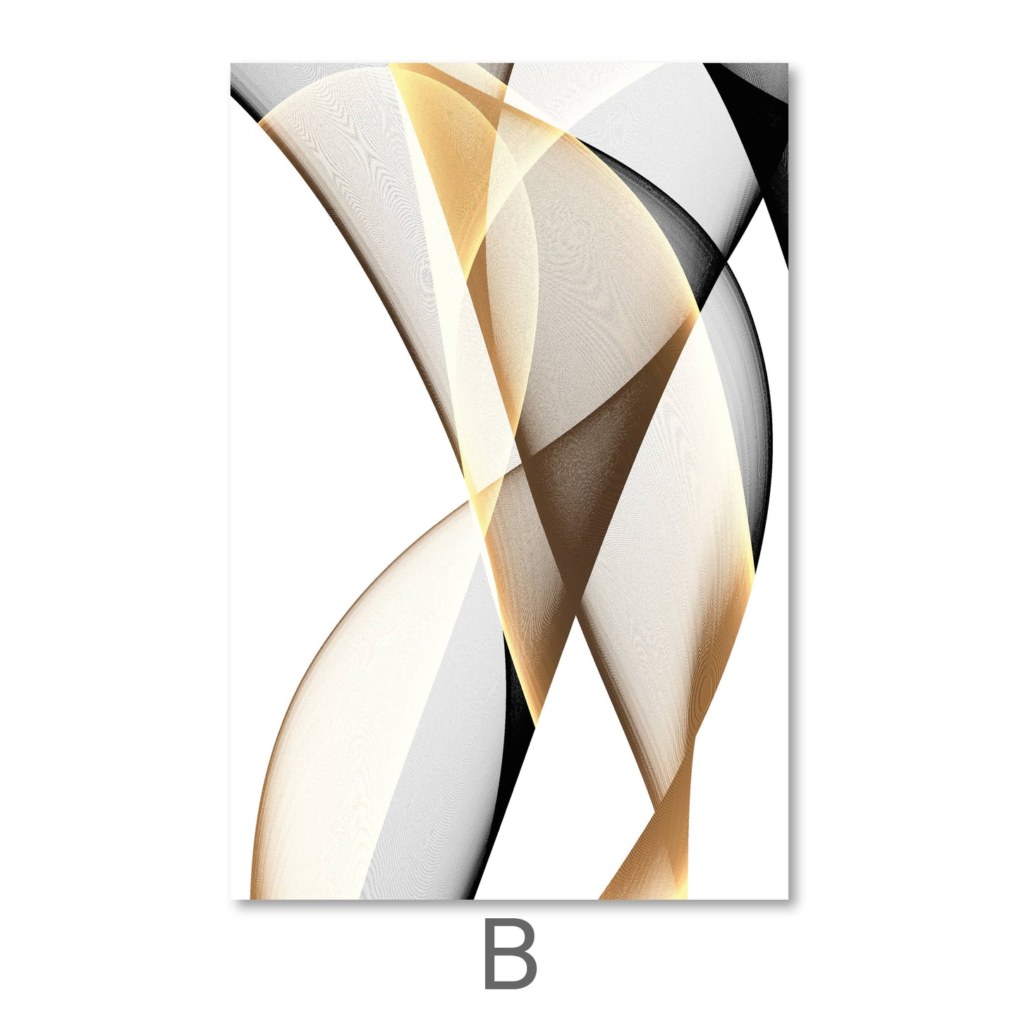 Elegant Black and Gold Abstract Waves Oil Painting for Modern Decor