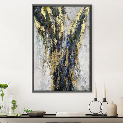 Abstract Gold-Infused Textured Oil Painting for Modern Home Decor