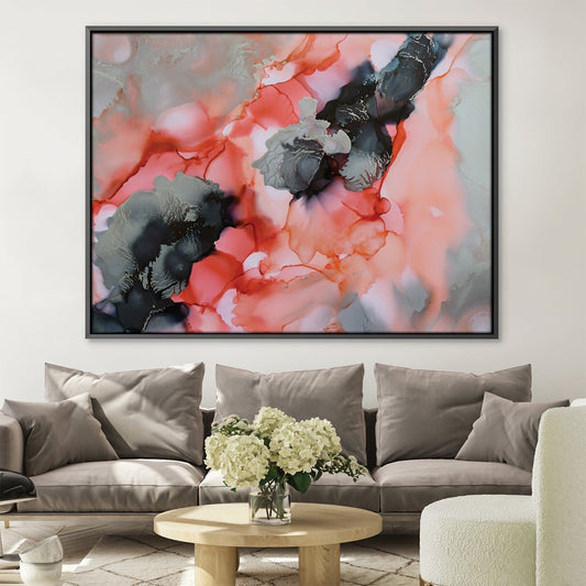 Abstract Coral Elegance Canvas Art for Modern Home Decor