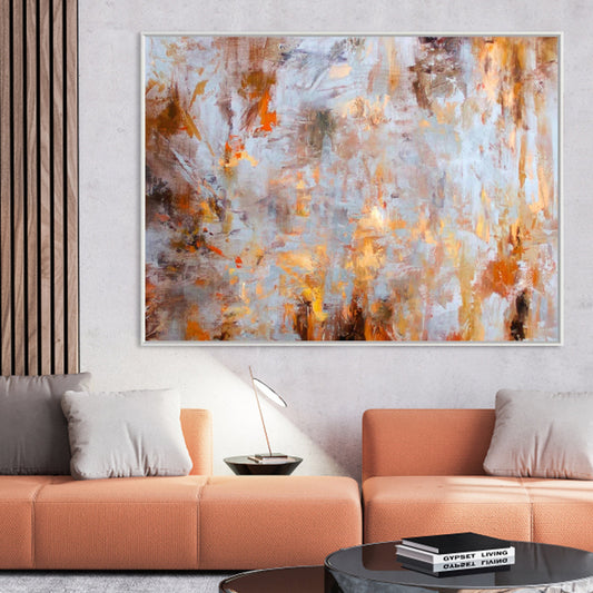 Stunning Abstract Oil Painting of Celestial Colors and Dynamic Movement