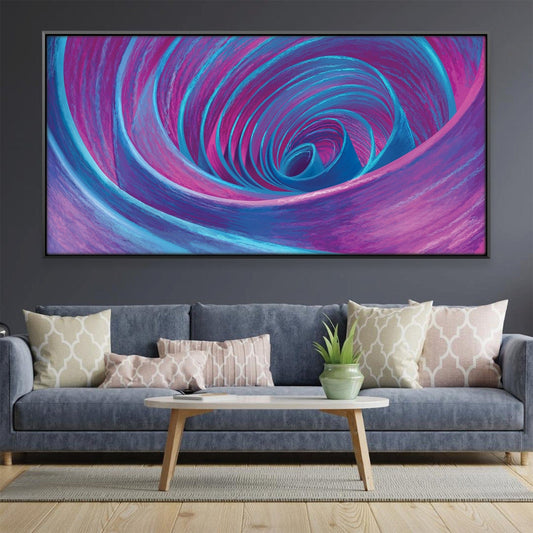 Vibrant Cosmic Spiral Oil Painting for Modern Home Decor