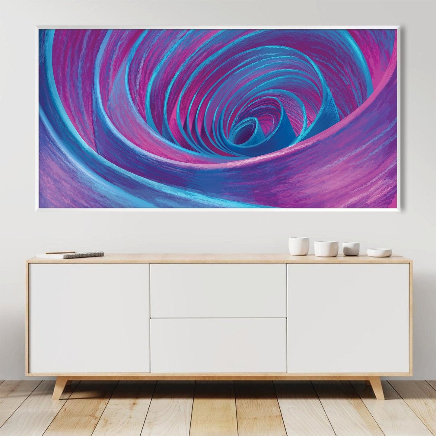 Vibrant Cosmic Spiral Oil Painting for Modern Home Decor