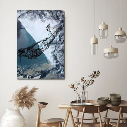 Abstract Oil Painting of Courage and Depths – Modern Wall Art for Home Decor