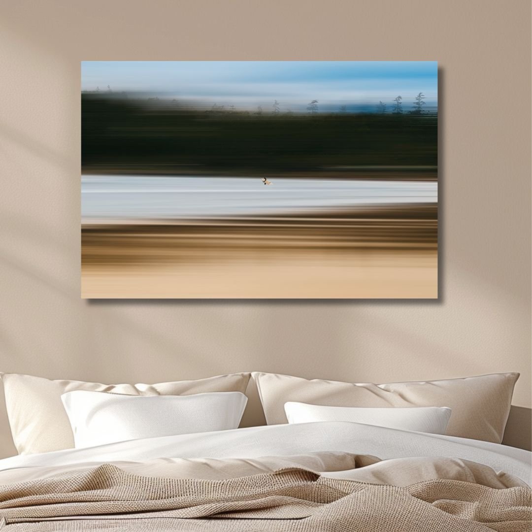 Serene Coastal Landscape Oil Painting for Modern Home Decor