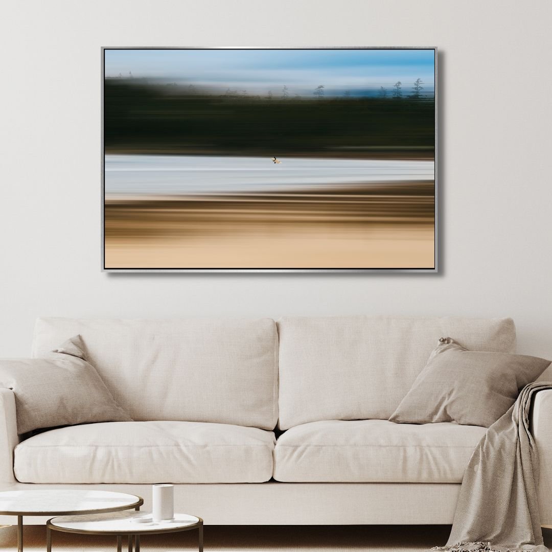 Serene Coastal Landscape Oil Painting for Modern Home Decor