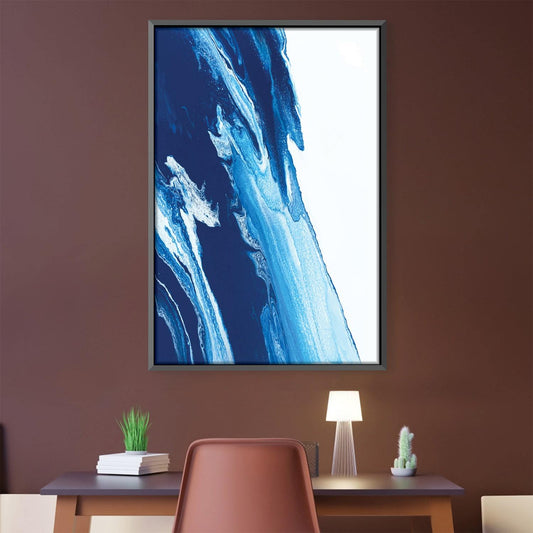 Dynamic Ocean Wave Abstract Oil Painting for Modern Home Decor