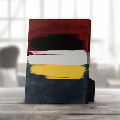 Abstract Crimson and Black Oil Painting for Modern Home Decor