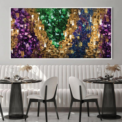 Vibrant Crystal Infusion: Abstract Oil Painting for Modern Home Decor