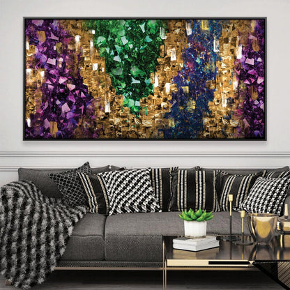 Vibrant Crystal Infusion: Abstract Oil Painting for Modern Home Decor