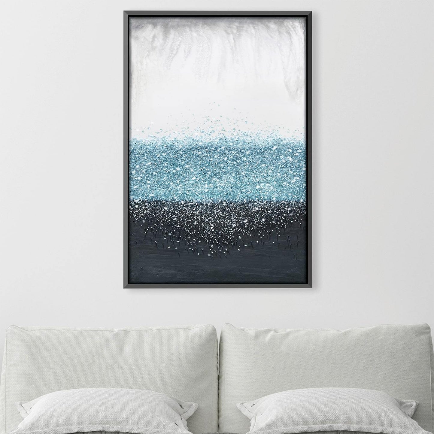 Tranquil Blue Abstract Oil Painting for Modern Home Decor