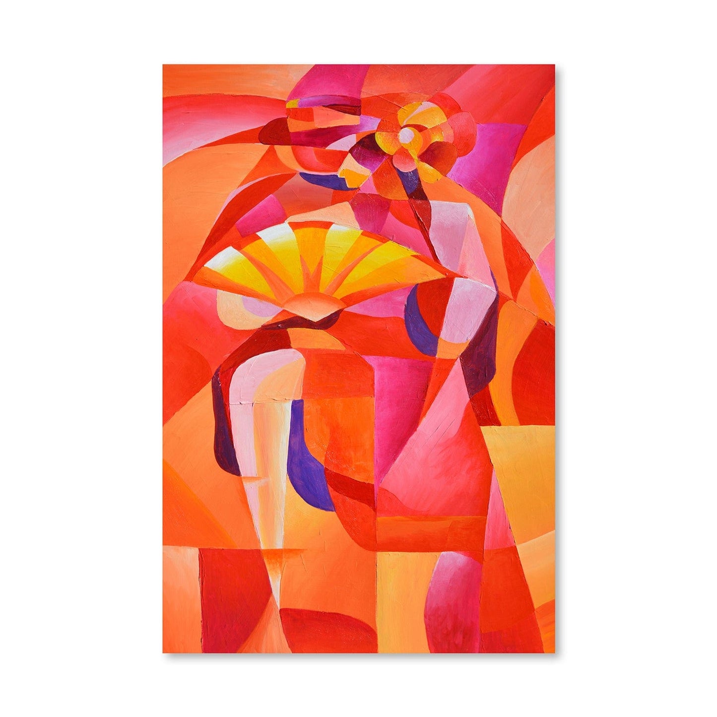 Vibrant Cubism Dancer Oil Painting for Modern Art Enthusiasts