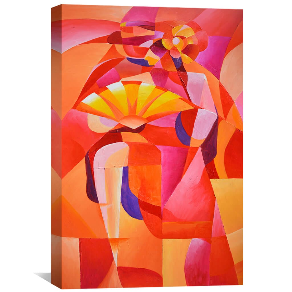 Vibrant Cubism Dancer Oil Painting for Modern Art Enthusiasts