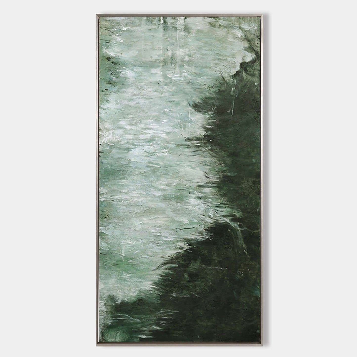 Tranquil Green Pathway - Serene Landscape Oil Painting for Modern Home Decor