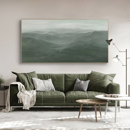 Serene Minimalist Landscape Oil Painting for Contemporary Home Decor
