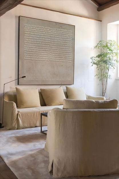 Minimalist Wabi-Sabi Abstract Oil Painting for Modern Wall Decor