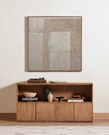 Neutral Minimalist Abstract Oil Painting for Contemporary Home Decor