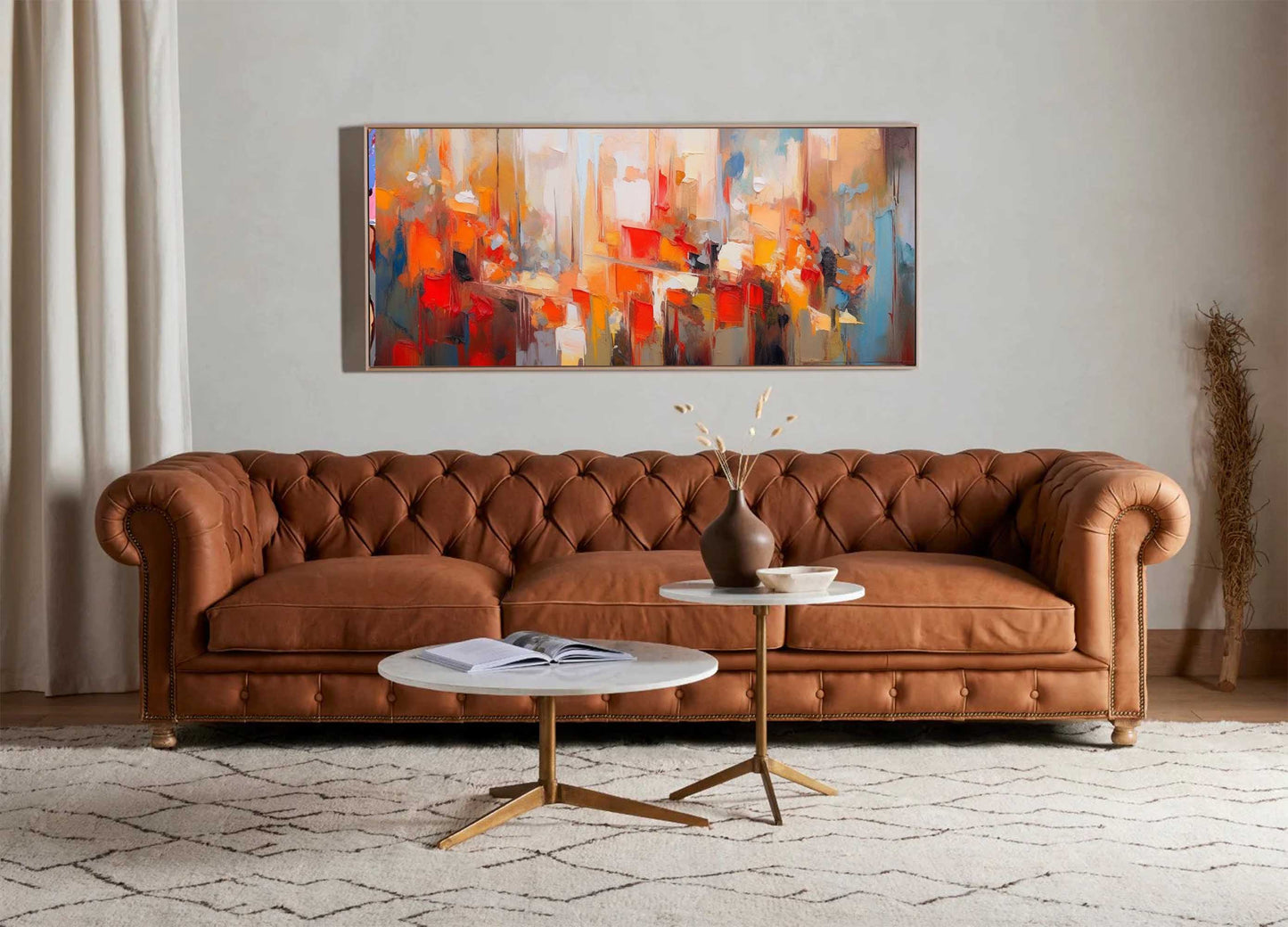 Vibrant Abstract Oil Painting for Modern Home Decor and Art Enthusiasts