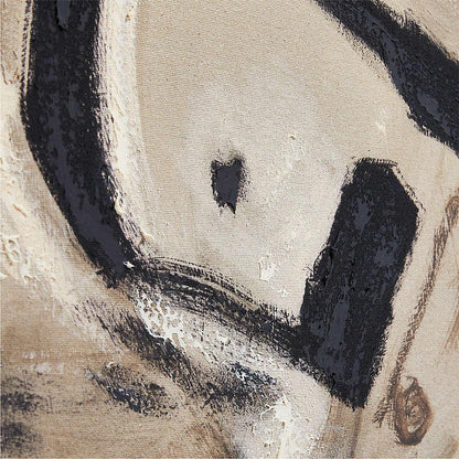 Contemporary Abstract Oil Painting with Bold Lines and Earthy Tones for Modern Decor