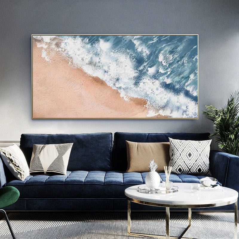 Serene Ocean Wave Oil Painting for Coastal Home D√©cor