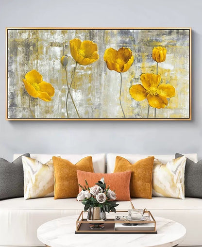 Poppy Flower Bright Scenic Oil Painting