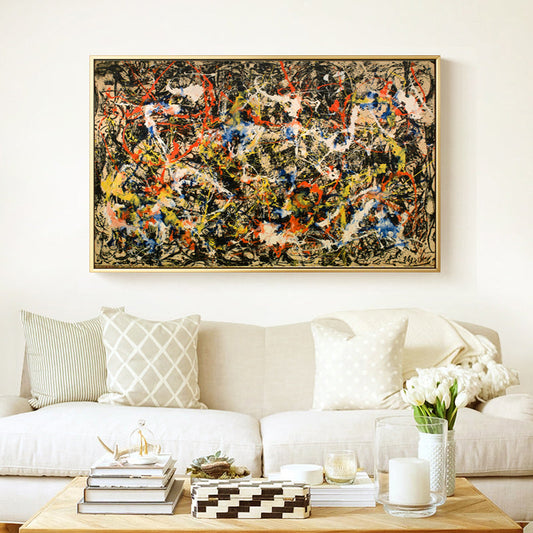 Vibrant Abstract Expressionism: Dynamic Oil Painting for Modern Home Decor