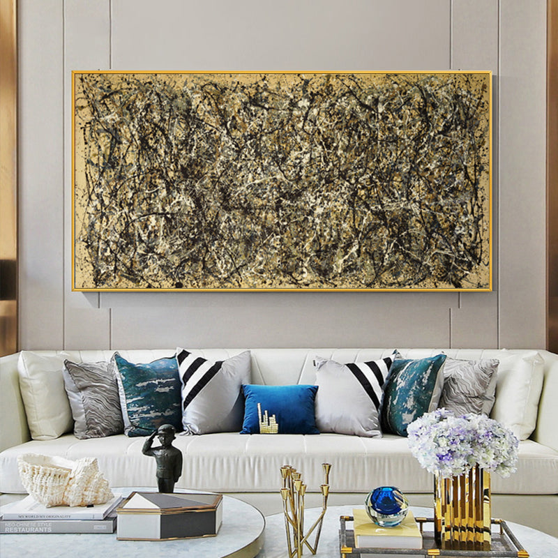 Abstract Oil Painting in Earth Tones for Modern Home Decor