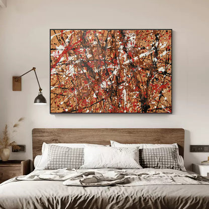 Abstract Oil Painting of Vibrant Color Strands - Modern Art for Your Home Decor