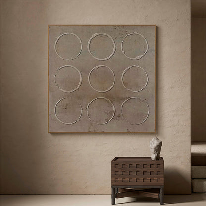 Modern Wabi-Sabi Abstract Circle Wall Art for Minimalist Home Decor