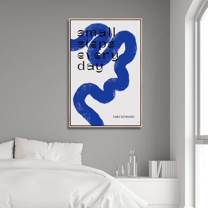 Minimalist Blue White Abstract Oil Painting for Modern Home Decor
