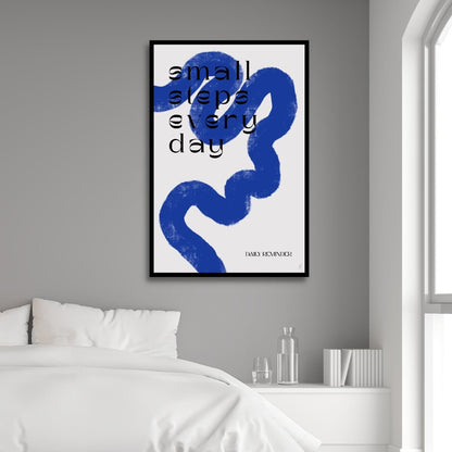 Minimalist Blue White Abstract Oil Painting for Modern Home Decor
