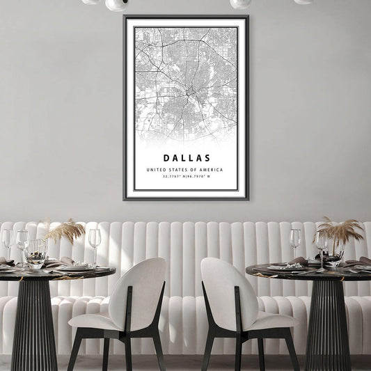 Stylish Dallas Map Oil Painting for Home Decor and Modern Art Enthusiasts