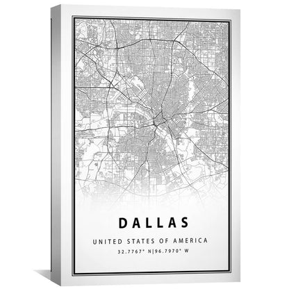 Stylish Dallas Map Oil Painting for Home Decor and Modern Art Enthusiasts