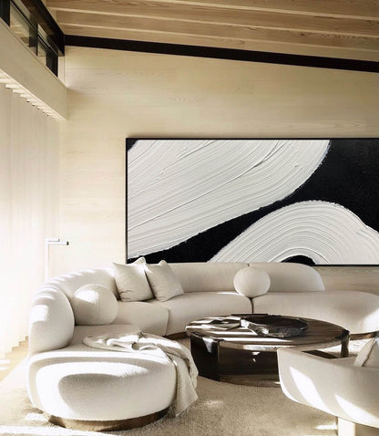 Modern Minimalist Abstract Line Art Oil Painting for Contemporary Decor