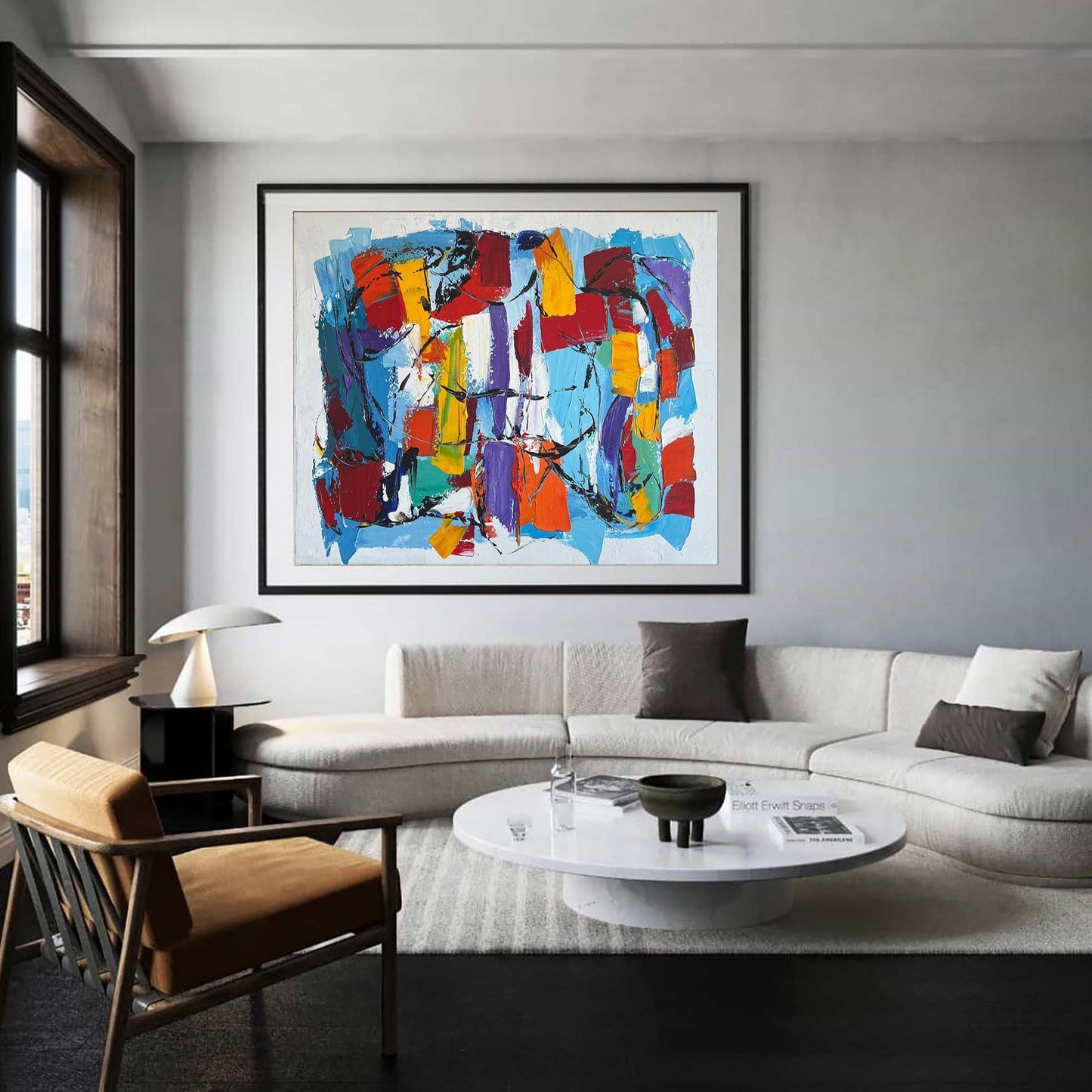 Vibrant Colorful Abstract Oil Painting for Modern Home D√©cor