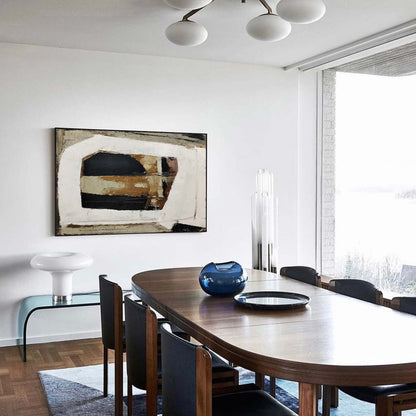 Contemporary Black and Brown Abstract Oil Painting for Modern Home Decor