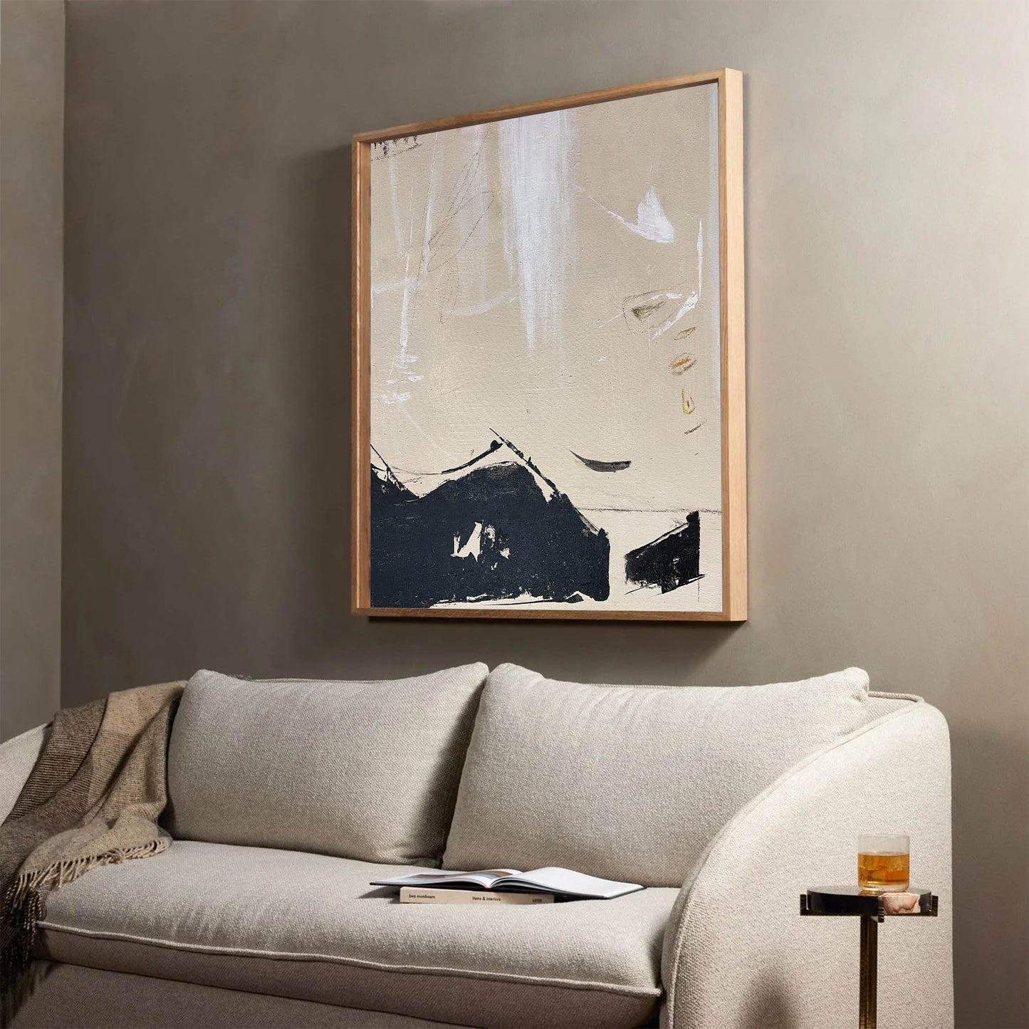 Elegant Minimalist Abstract Oil Painting for Modern Home Decor
